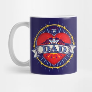 Ornamental Tattoo Style Heart - DAD Mug